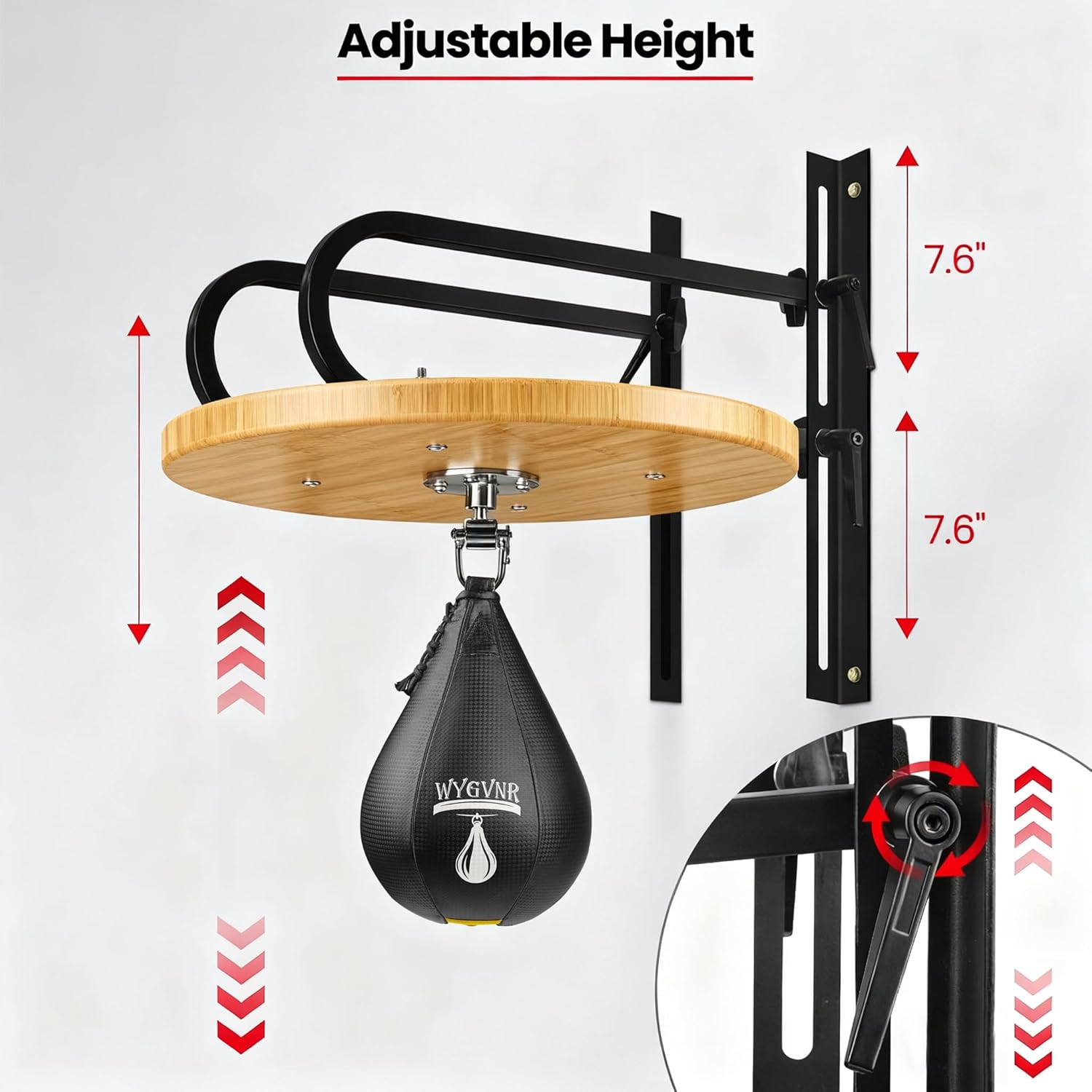 Adjustable Speed Bag Platform Kit with Speed Punching Bag, Speed Bag Swivel for Boxing Training, Workout