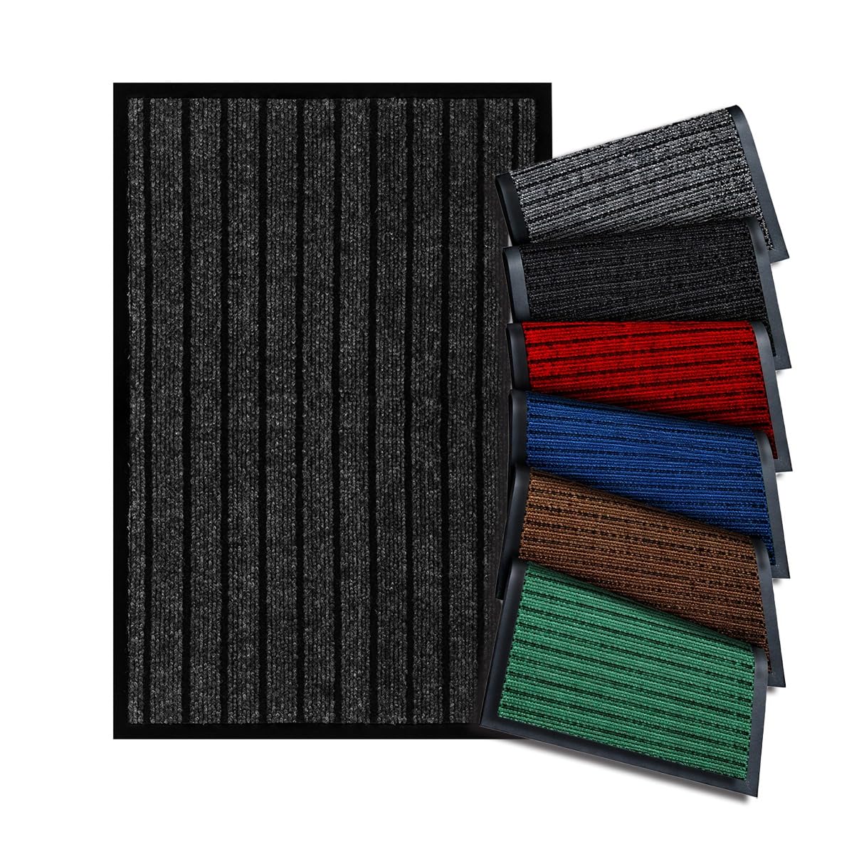 PHP Heavy Duty Rubber Runner Rugs for Hallways - Dirt Trapper Indoor and Outdoor High Traffic Areas, Garages, Storefronts, and Everyday Home Use Carpet Runners (Black, 80x300cm)