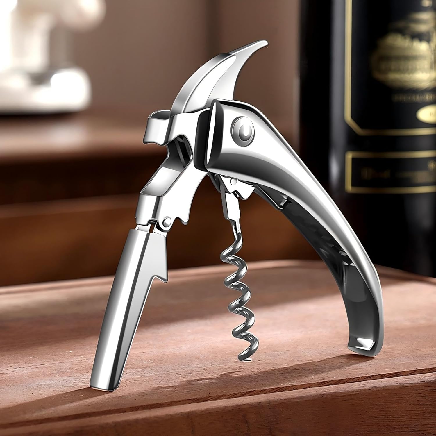 Wine Opener -Professional Corkscrew Wine Opener with Foil Cutter & Cap Remover， Manual Wine Key for Waiters, Bartenders & Home Use，Gift for Wine Lovers，the unicorn beetle looks
