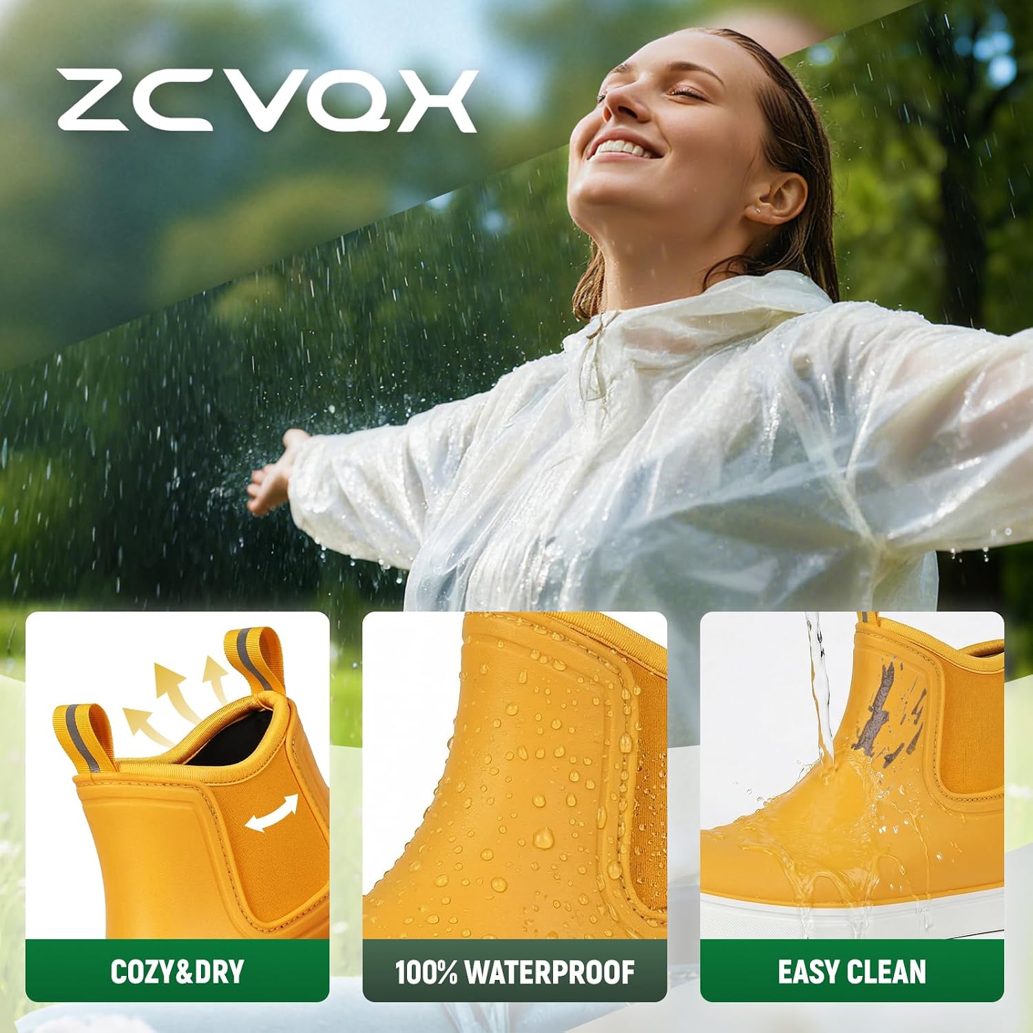 Women's Deck Boots Waterproof Ankle Rain Boots Outdoor Fishing Garden Boots for Women Anti-Slip Lightweight Comfortable Work Shoes