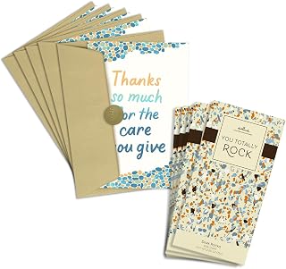 Hallmark Business + Christopher Elbow 5 Pack Bulk - 5 Appreciation Cards & 5 Chocolate Bars (Dark Rocks) for Nurses & Healthcare Staff