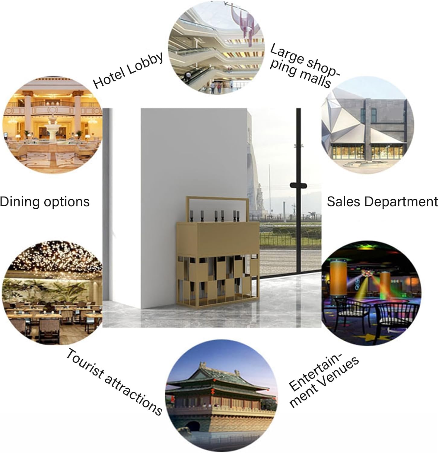 Large Capacity Metal Umbrella Stand Commercial Square Umbrella Holder for Hotel Entrance Stylish Gold Metal Umbrella Rack Entryway