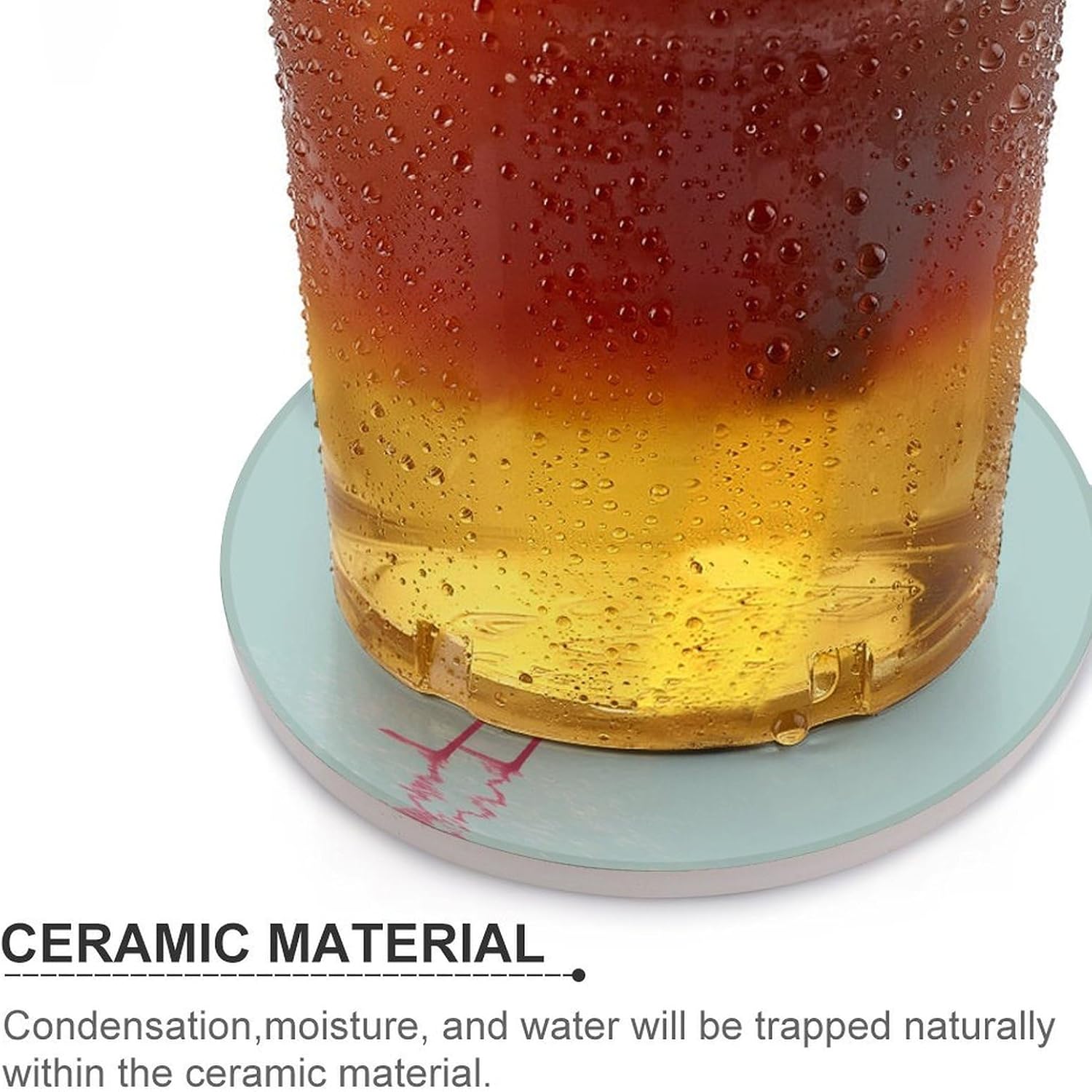 Pink Flamingo Coasters Round Coasters Set Ceramic Stone Coaster with Cork Base Coffee Cup Beverage Cup Mat Cute Funny Table Drinks Coaster for Mugs and Cups Office Kitchen