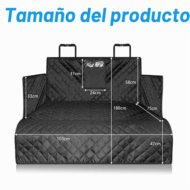 Foto 2 de 7 de Traxenta - Protector de maletero para perro, instalación rápida, alfombra fácil de limpiar, funda protectora…