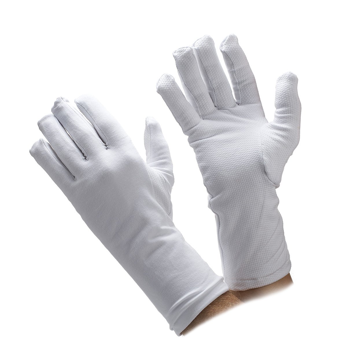 Honor Guard Heavy Cotton Winter Lined Parade Gloves with Dotted Palm