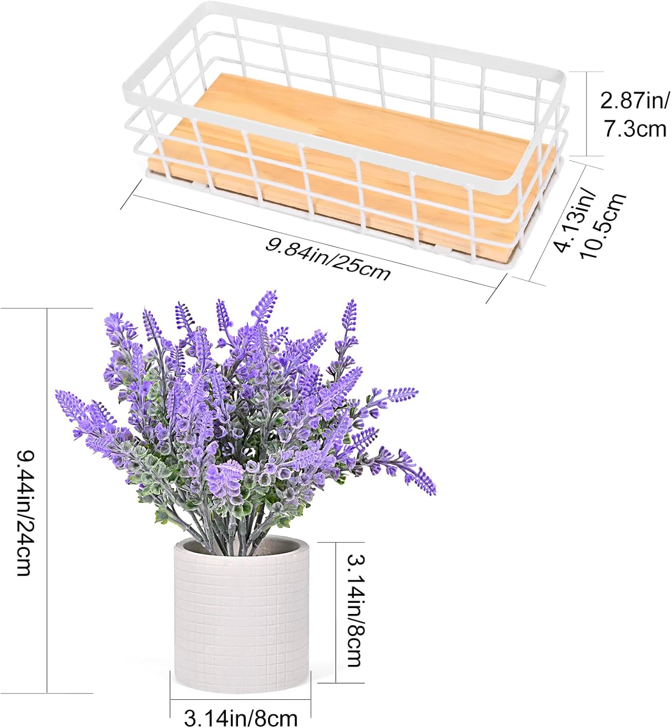 Small Fake Plants, 3 Pack Mini Artificial Plants Fake Lavender Plant in Pot, Artificial Lavender Decor Plant Indoor for Home Bedroom Living Room Decoration