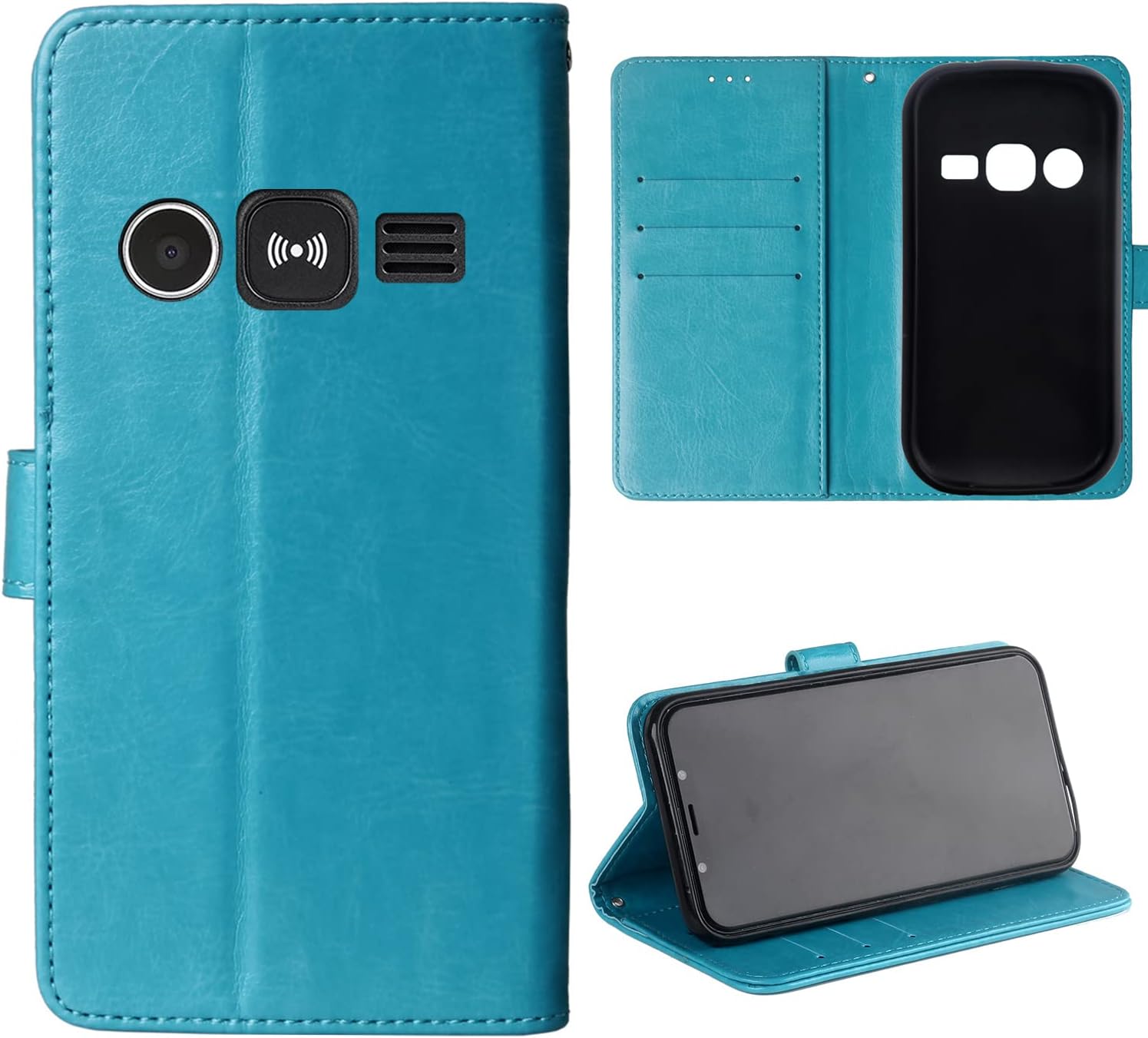 Étui Portefeuille Caseroxx Pour Doro 8080 / 8062 En Cuir Artificiel Avec Porte-cartes - Noir