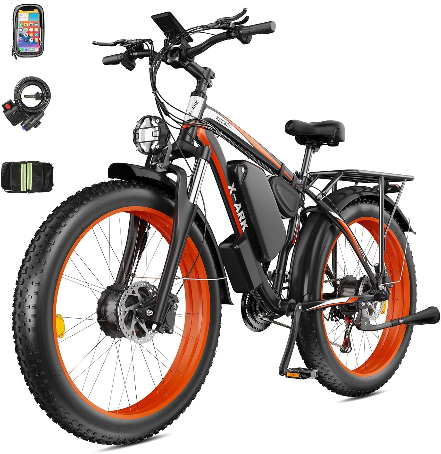 Electric Mountain Bike 2000W 35MPH, 26 Electric Mountain Bike 2000W 35MPH, 26 “Dual Motor Electric Bike 48V 22.4AH, 21 Speed Fat tire Electric Bike Detachable Battery All Terrain Electric Mountain Bike