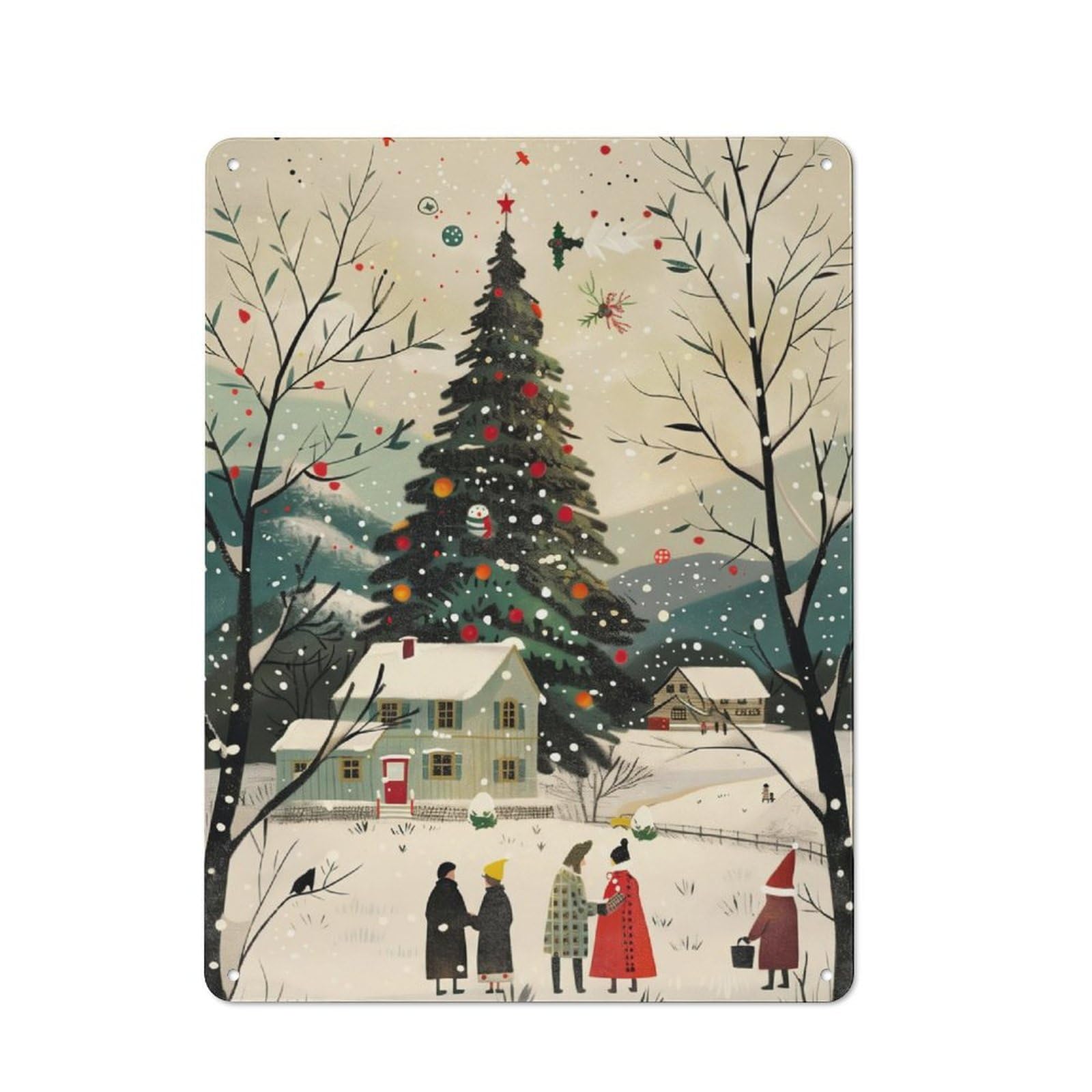 Vintage Metal Sign 40x30cm Featuring Christmas03, Home Bar Decor for Cafe, Pub, Workshop Or Home Bar