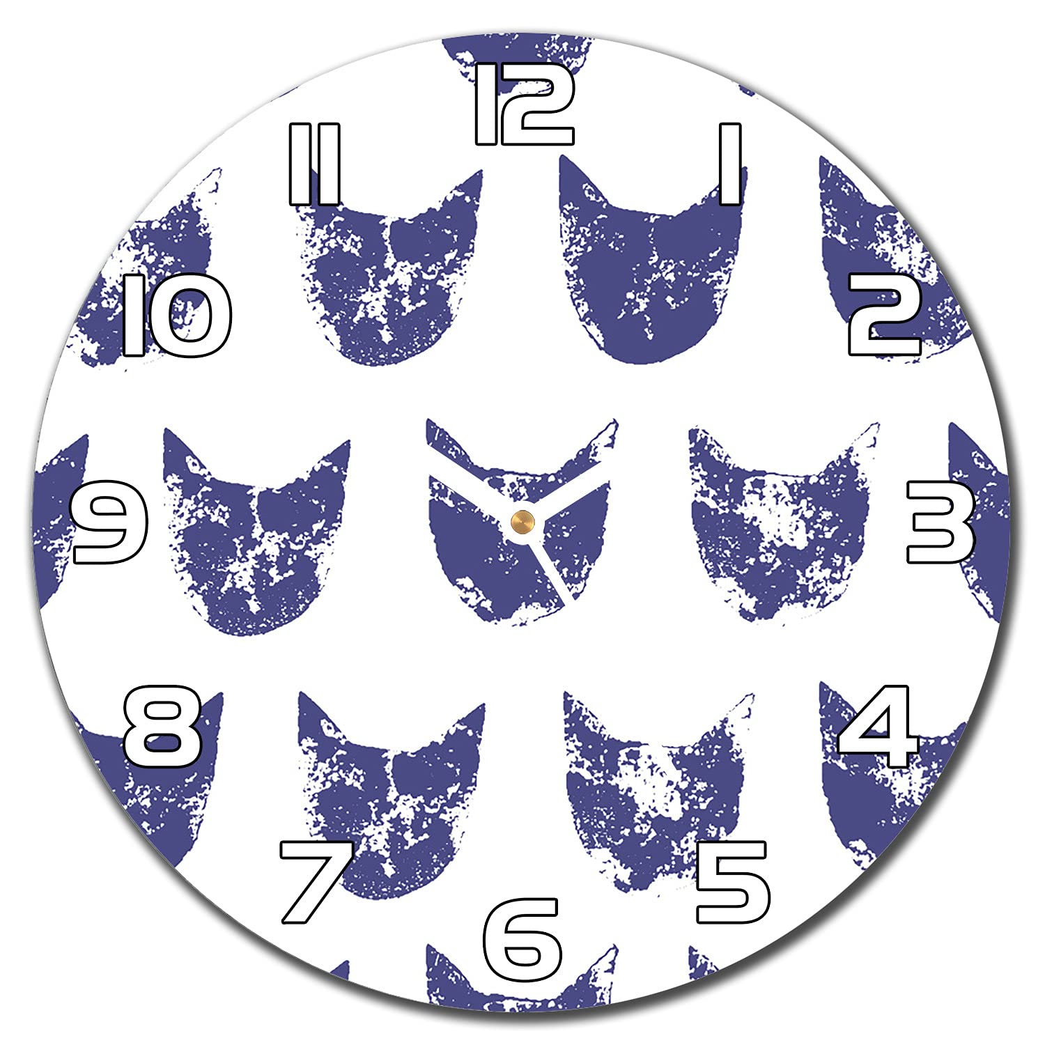 Horloge Cuisine Verre Chat Grunge Bruyant Salon Idée Déco Murale 30 cm