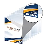 Vista 3 de Performore Juego de láminas de plexiglás PETG transparente, paquete de 10 paneles acrílicos flexibles con película protectora de 5 x 7 pulgadas