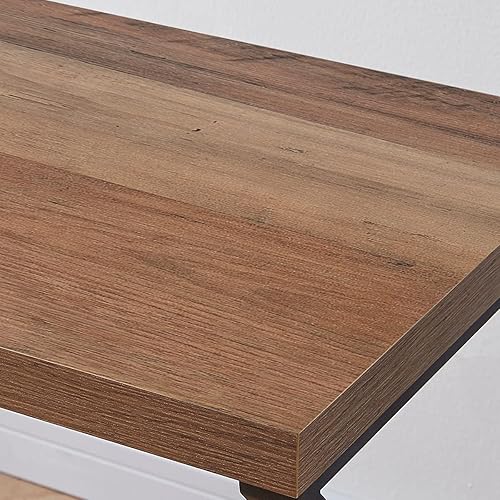 Miniatura 21 de HSH Escritorio gris para computadora, escritorio industrial de madera y metal para oficina en casa, escritorio rústico para computadora portátil