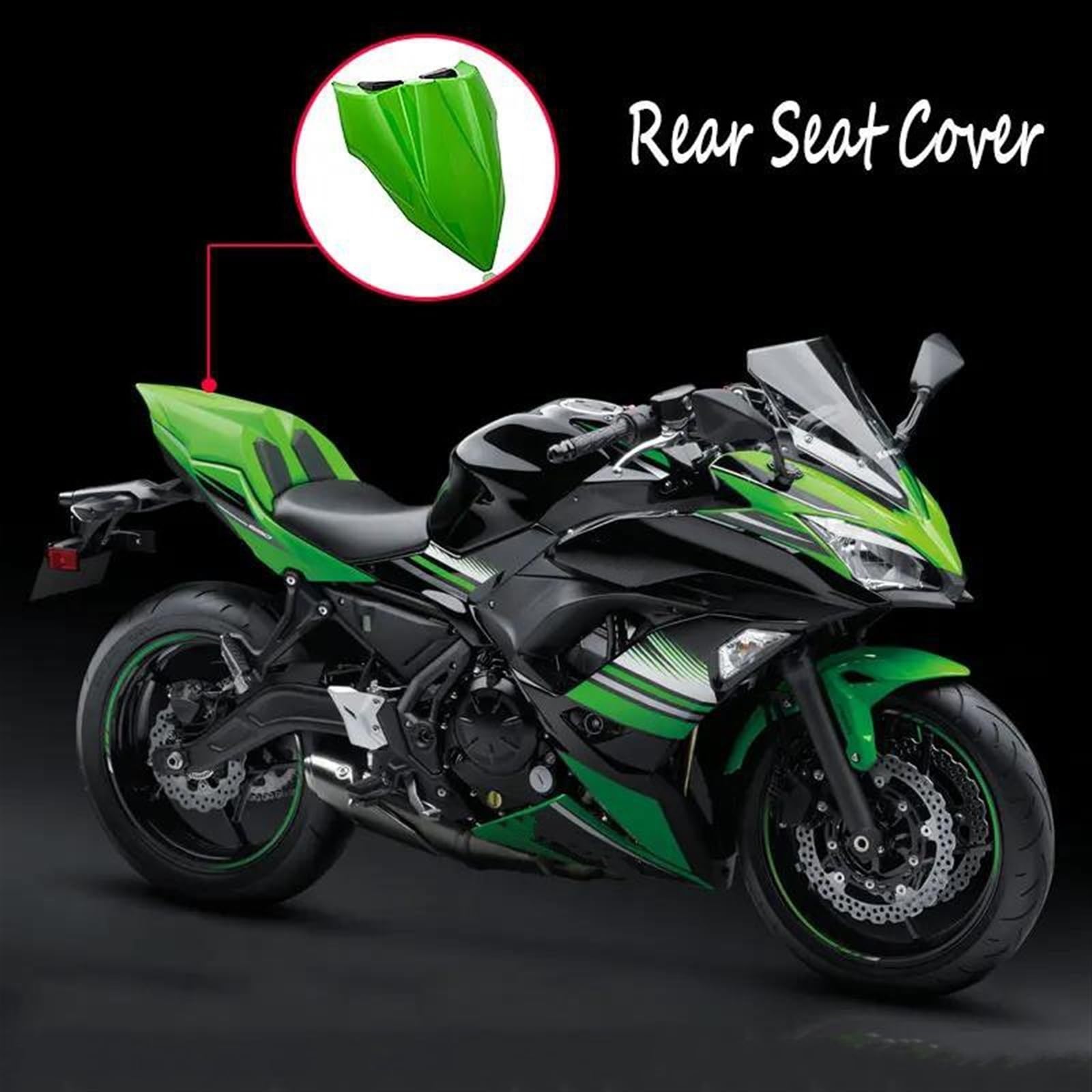 Achterbank Kuip Cover Voor Kawasaki Voor Ninja650 Voor Z650 Voor Ninja 650 Voor Z 650 Achterpassagier Hard Solo Seat Cowl Terug Bult Faring Rear Seat Cover Cowl Kuip (Color : Matte black