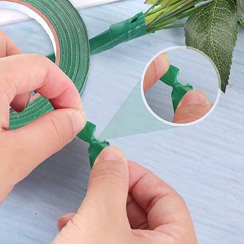 Miniatura 4 de Prudiut Cinta floral verde impermeable con flores, cinta adhesiva de 12 pulgada de ancho para envolver ramos, manualidades florales (100 pies33.4