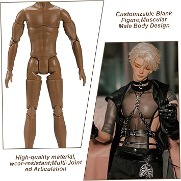 1/6 Scale Action Figure Multi Jointed Movable Male Muscular Action Figure Body for Display Doll Collection Brown 1/6 Scale Body Custom Figures