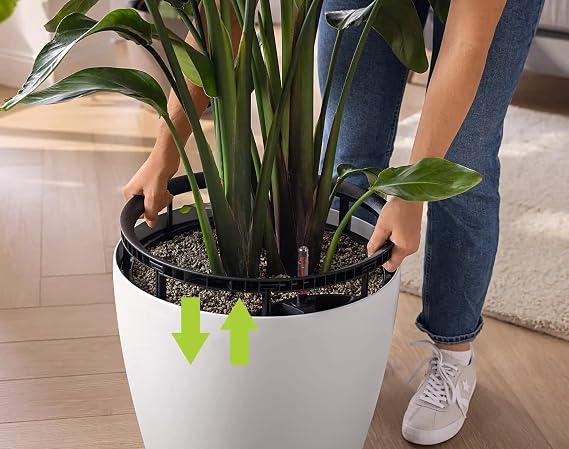 Lechuza 14280 Classico Color LS 35 Self-Watering Planter, White