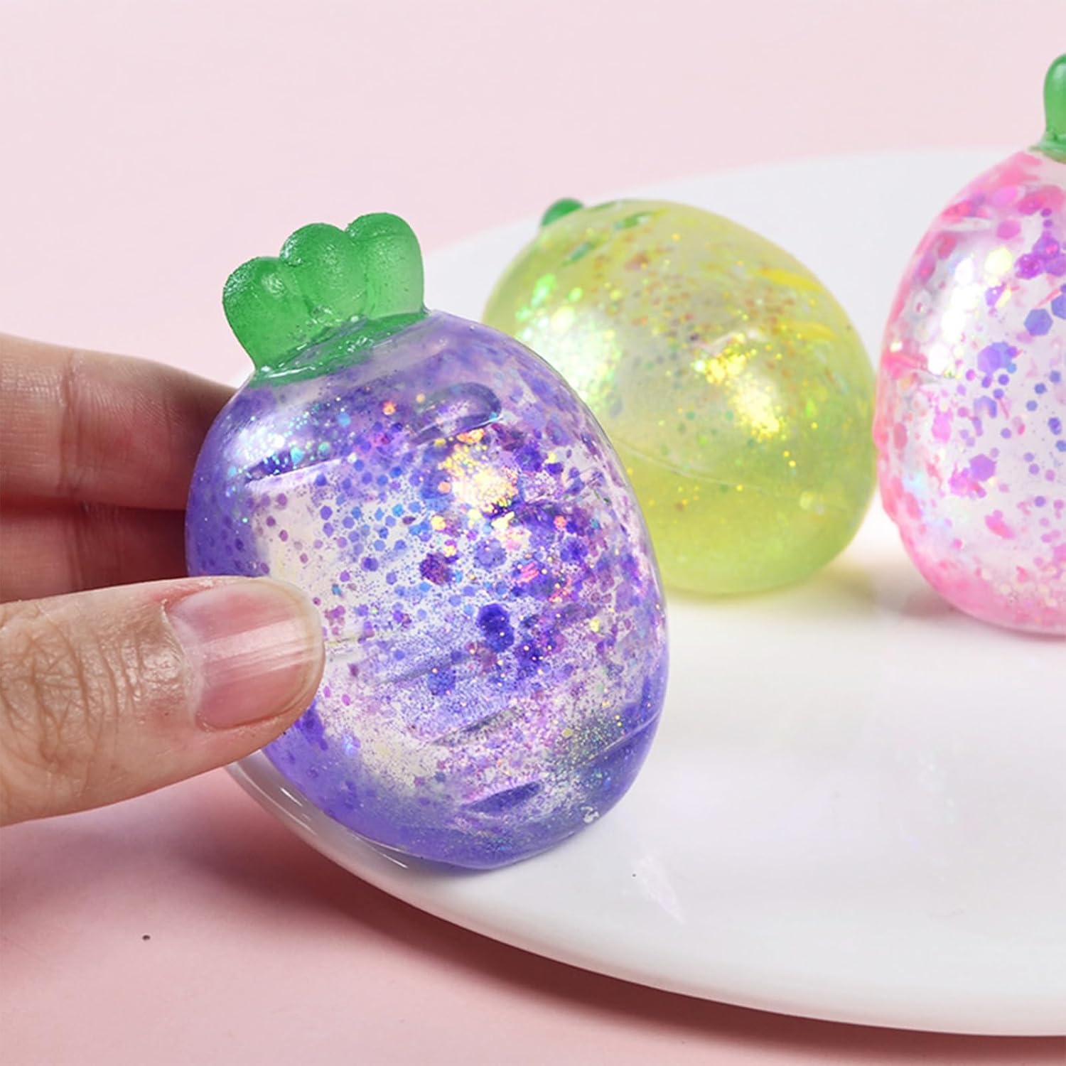 Malt Sugar Carrot 4-Color Set - Simulation Vegetable Fidget, Assorted Orange Stress Relief Squeeze