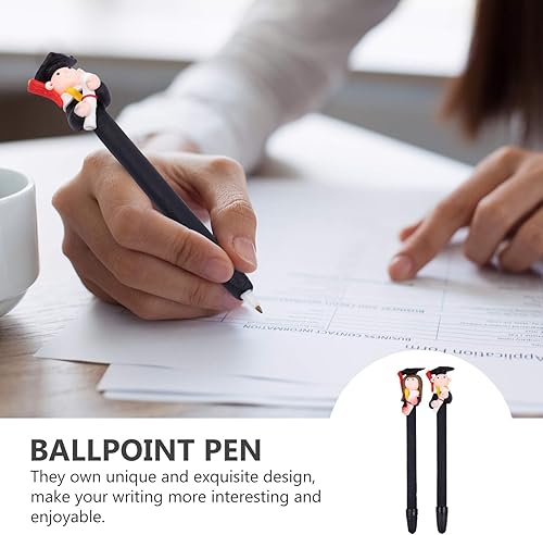 Miniatura 7 de Sewroro 6 bolígrafos con tapa de doctorado, bolígrafos de regalo de graduación de polímero, novedosos bolígrafos de escritura de serie doctoral,