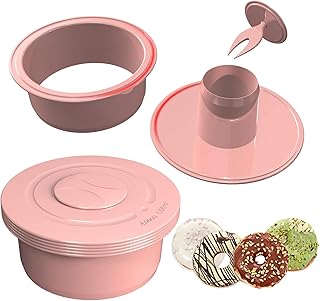 Formine Biscotti Natale BPA-Free Plastica Coppapasta Tondi Stampini Biscotti Natale Tagliabiscotti Pasta Frolla, Stampo Ciambella Antiaderente Natalizi, Halloween, Rotondo, 6 Pezzi (Rosa)