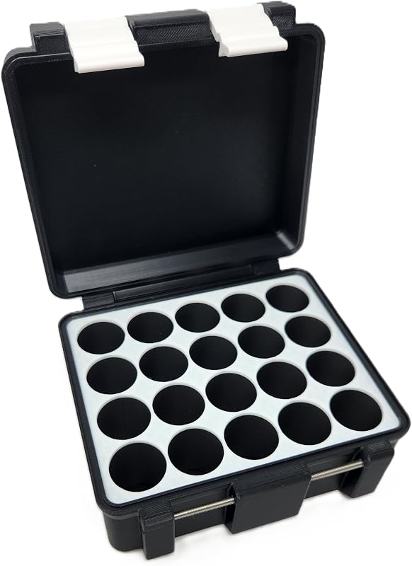 Generic Estojo rígido para armazenamento de frascos de 3 mL, preto/branco, 20 unidades