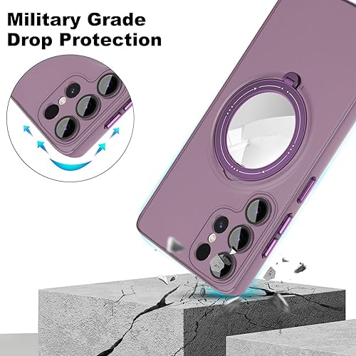 Miniatura 4 de Funda para Samsung Galaxy S23 Ultra, [compatible con Magsafe] con protector de lente de cámara y kiskstnad ligera y translúcida mate, borde suave, a