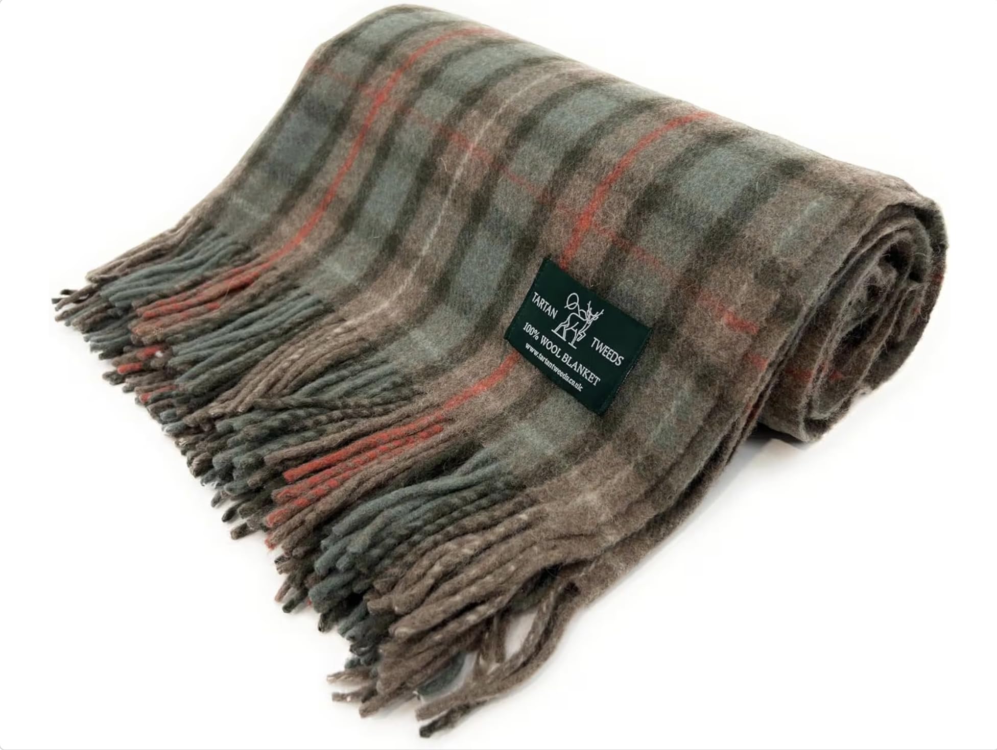 Tartan Tweeds Fraser Hunting Weathered Tartan Wool Blanket, Cosy Warm, Bed Or Sofa Throw (, Full)