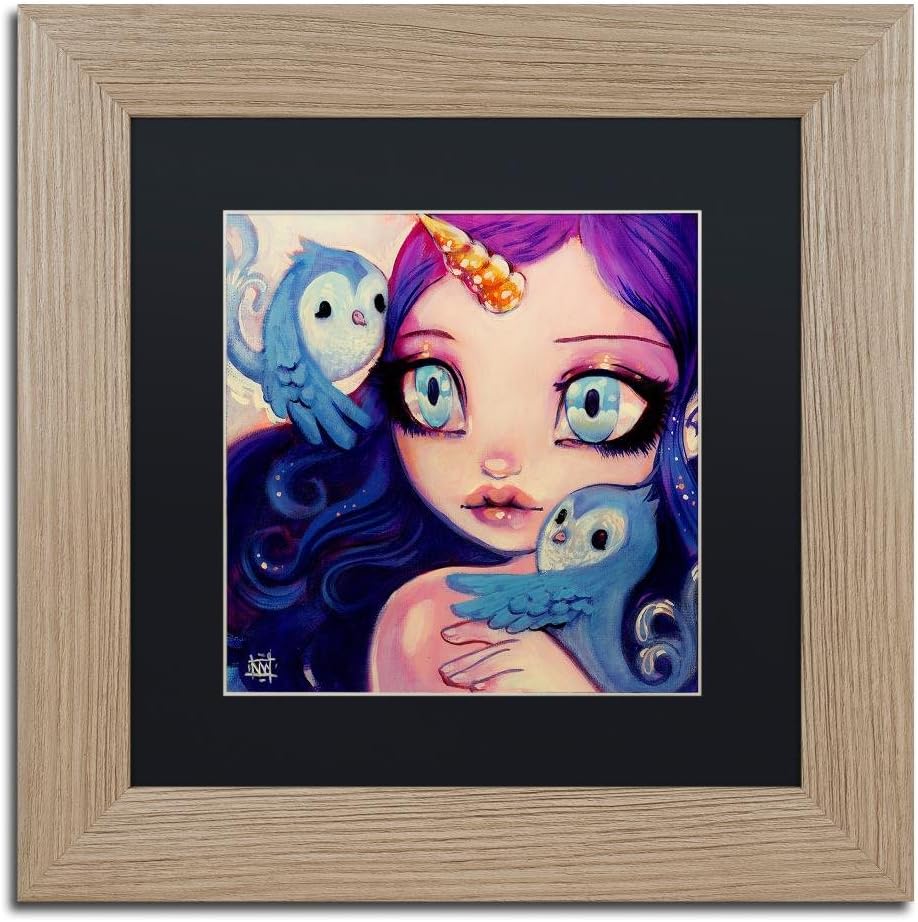 A Little Birdy Told Me by Natasha Wescoat, Black Matte, Birch Frame 11x11-Inch