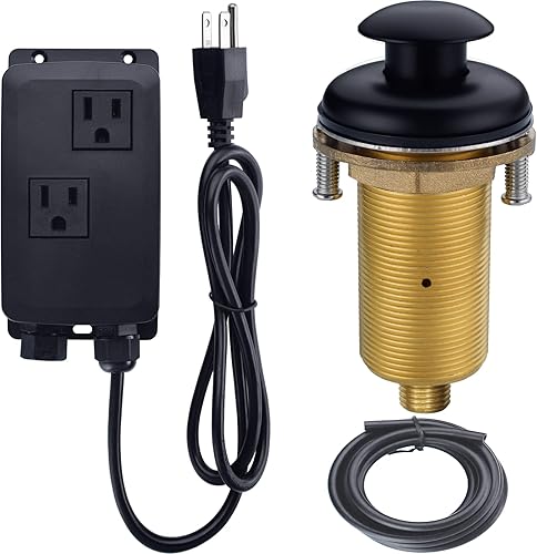 Miniatura 8 de TRUSTMI Interruptor de aire para eliminación de basura con botón de latón completo, parte universal de encendidoapagado para triturador de residuos