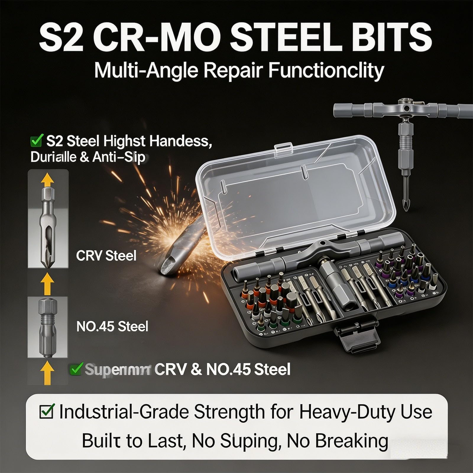 Set di cacciaviti, cacciavite magnetico 39 in 1, set di cacciaviti multifunzione a cricchetto con scatola trasparente, set di strumenti di riparazione portatili, per elettronica, bici, mobili, fai da