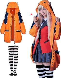 Kidukso Cool Anime Runa Cosplay Costume Women Orange Hoodie with Long Bunny Ears Halloween Hooded Zipper Jacket Coat