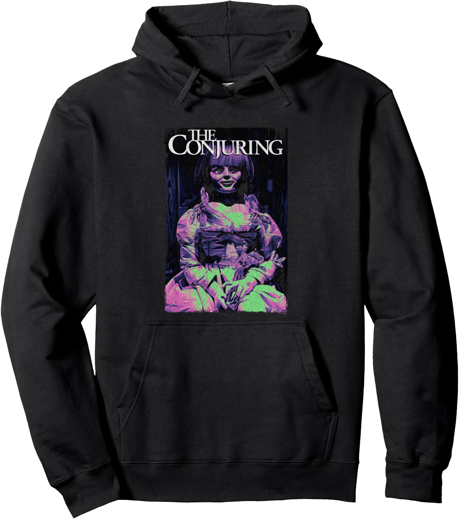 The Conjuring Iconic Annabelle Doll Distressed Big Poster Pullover Hoodie
