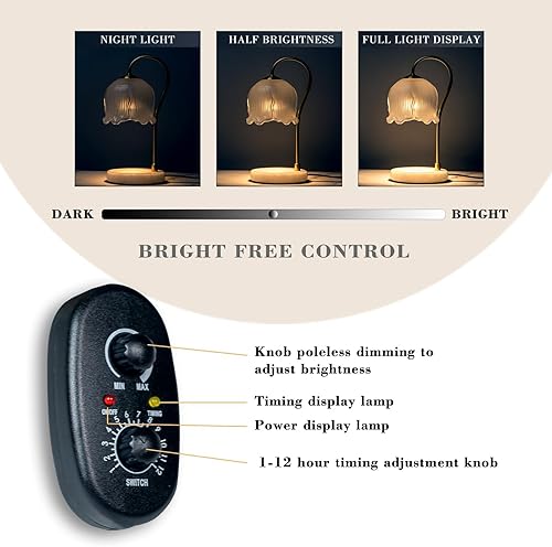 Miniatura 6 de nicelight Lámpara calentadora de velas, lámpara eléctrica de velas, lámpara de vidrio con bombillas de 3-50 W, vela en tarro gratis, lámpara de vela