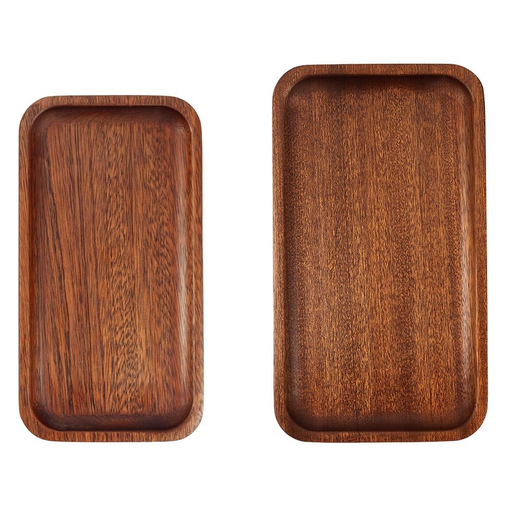 Hndhbfgrt Wood Tray Set,for Bathroom for Bathroom Counter Organization, Vanity Tray, Charcuterie Board, Holds Candles, Perfume, Jewelry