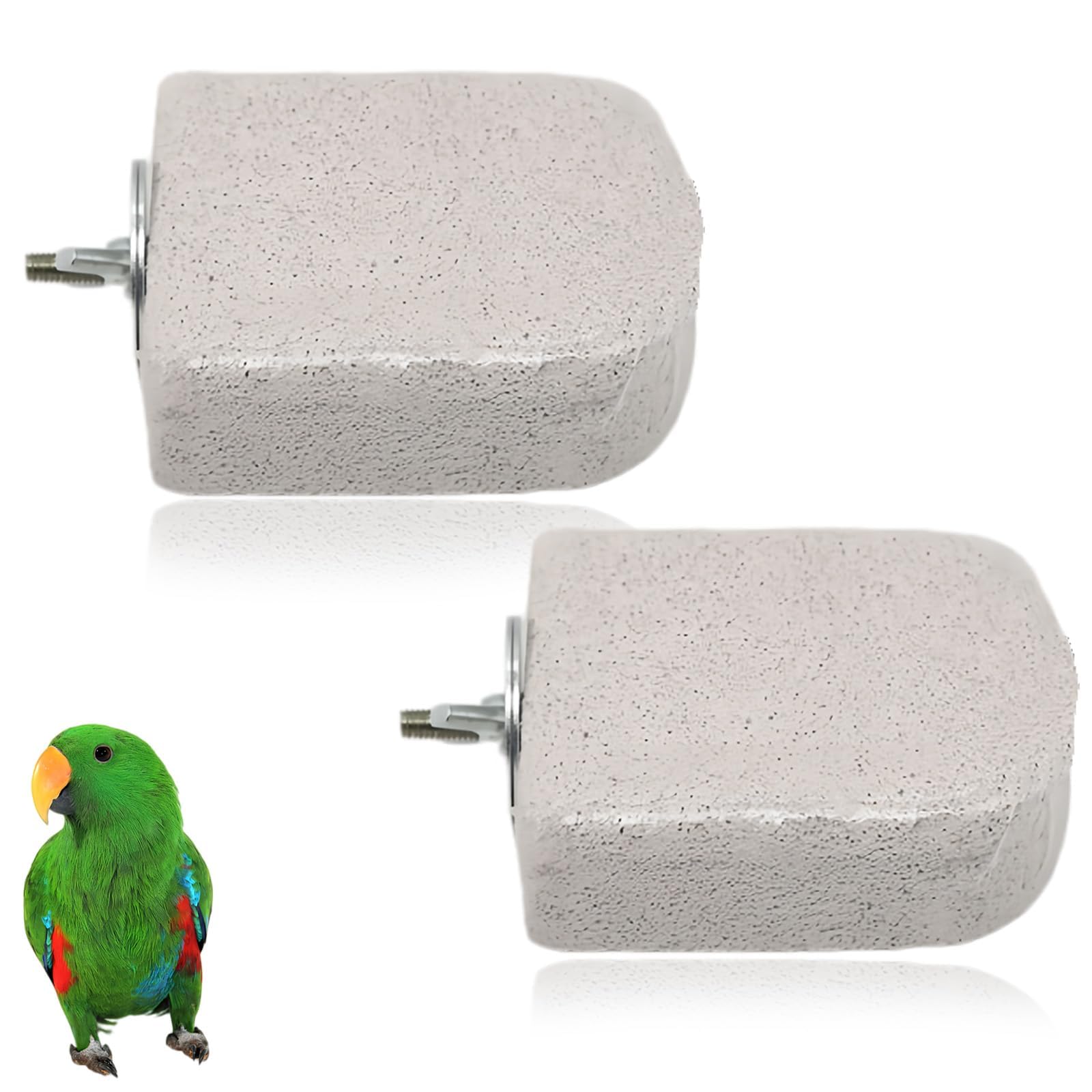 2PCS Lava Ledges for Rat Cages, Budgie Toys Bird Perches for Cage, Budgie Perches for Cages Pet Rock Natural Pumice Bird Perch Platform for Cockatiels Budgie Cage Birds and Chinchilla Gerbil