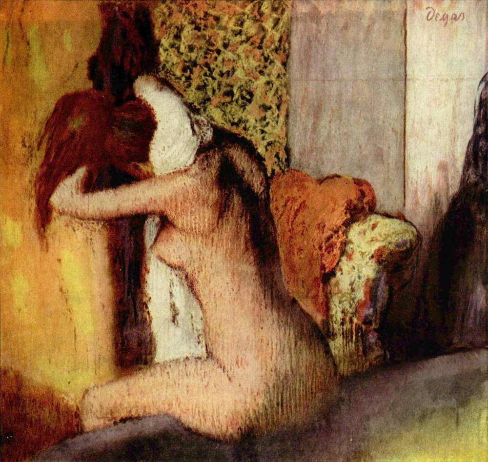Edgar Degas After The Bath grand tableau mat pour habiller un mur