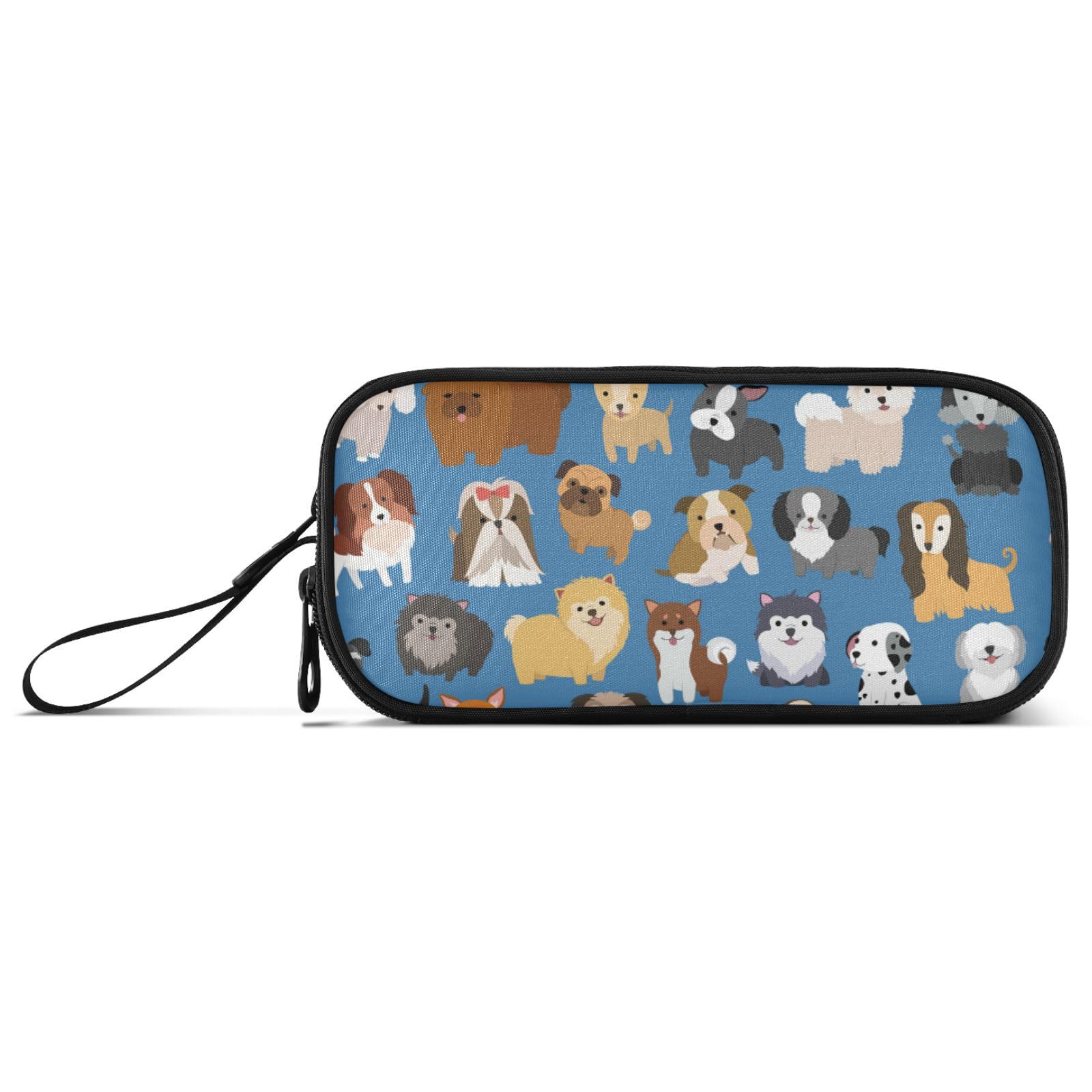Large Pencil Case, Big Capacity Pencil Bag Pen Pouch Holder 3 Compartments, Cute Dog and Puppy School Office Supplies Stationery Makeup Bag Storage Organizer for Students Girls Boys Women โ image 1