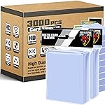 3000 Counts Card Sleeves Top Loaders for Trading Cards, Penny Soft Sleeves Baseball Card Sleeve Protectors Fit for Sports,Football,Game Cards
