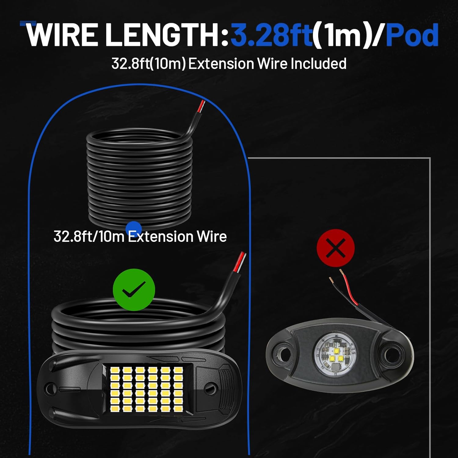 12 Pods 6500k White Rock Lights, IP68 Waterproof 36 LEDs SMD Chips Underglow Kit for Truck Pickup SUV UTV ATV RZR Car Boats