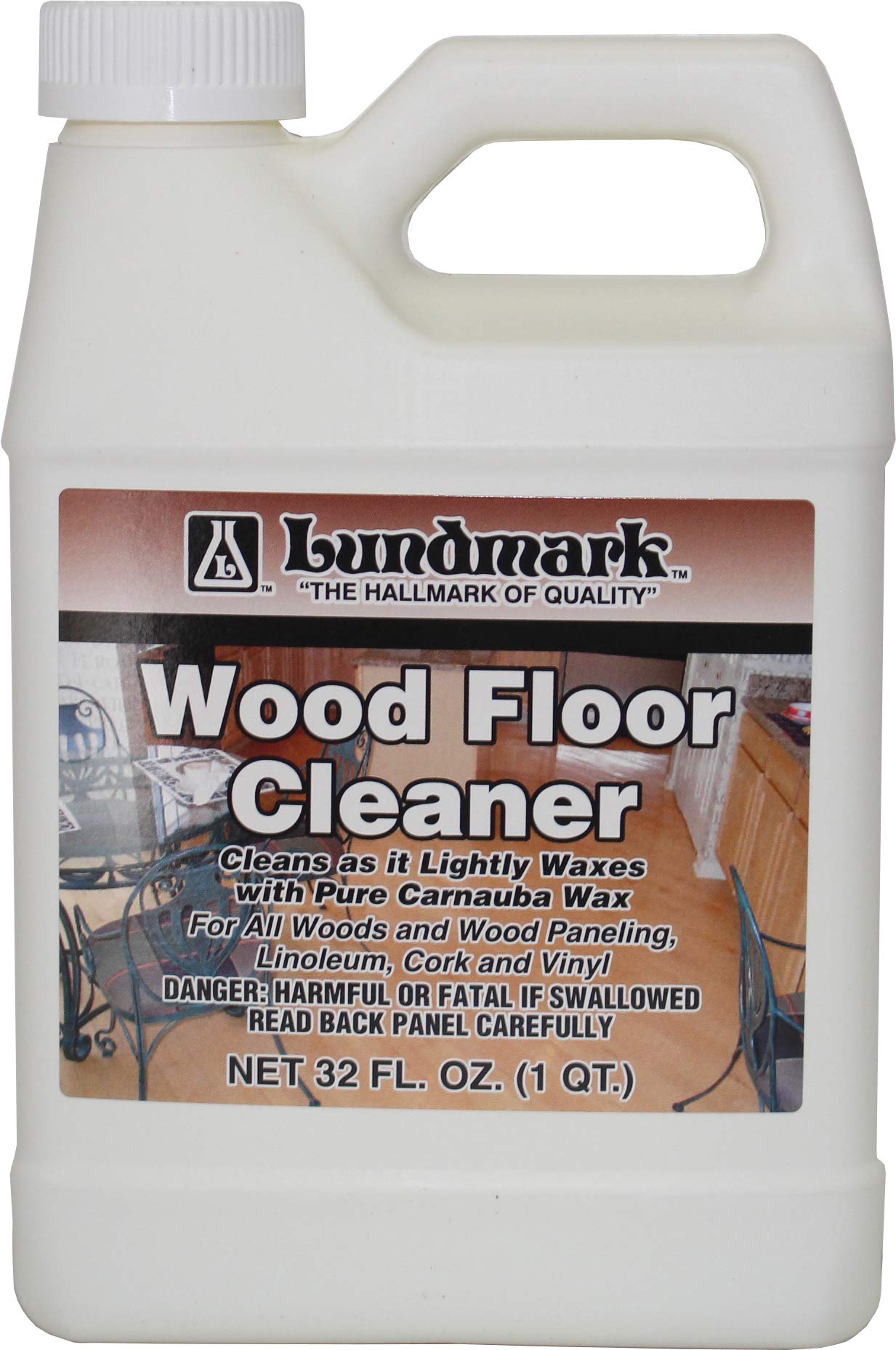 Lundmark Wood Floor Cleaner, for Paste Wax Finish Floors with Carnauba Wax, 32-Ounce, 3207F32-6