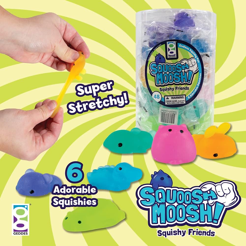 Raymond Geddes Squoosh Moosh Squishy Friends Fidget Toys (Tub of 48)