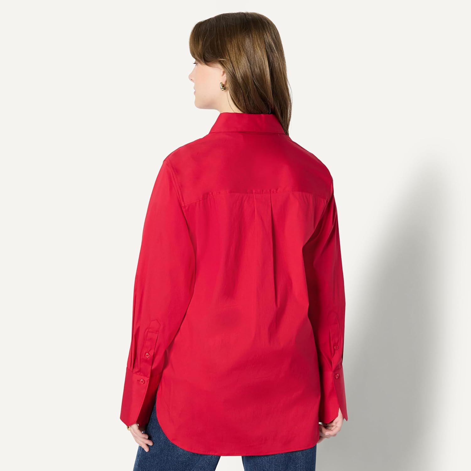 Amazon Essentials (Demi's Pick Women's Oversized-Fit Cotton Stretch Poplin Button-Down Dress Shirt - Image 2