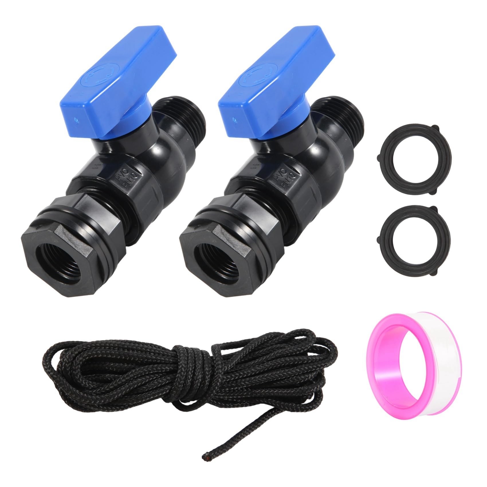 Ctrlzs Rain Spigot Kit 2Pack 3/4Inch Ght Garden Hose Shut Off Valve With Bulkhead Fitting Garden Hose Thread Ball Valve