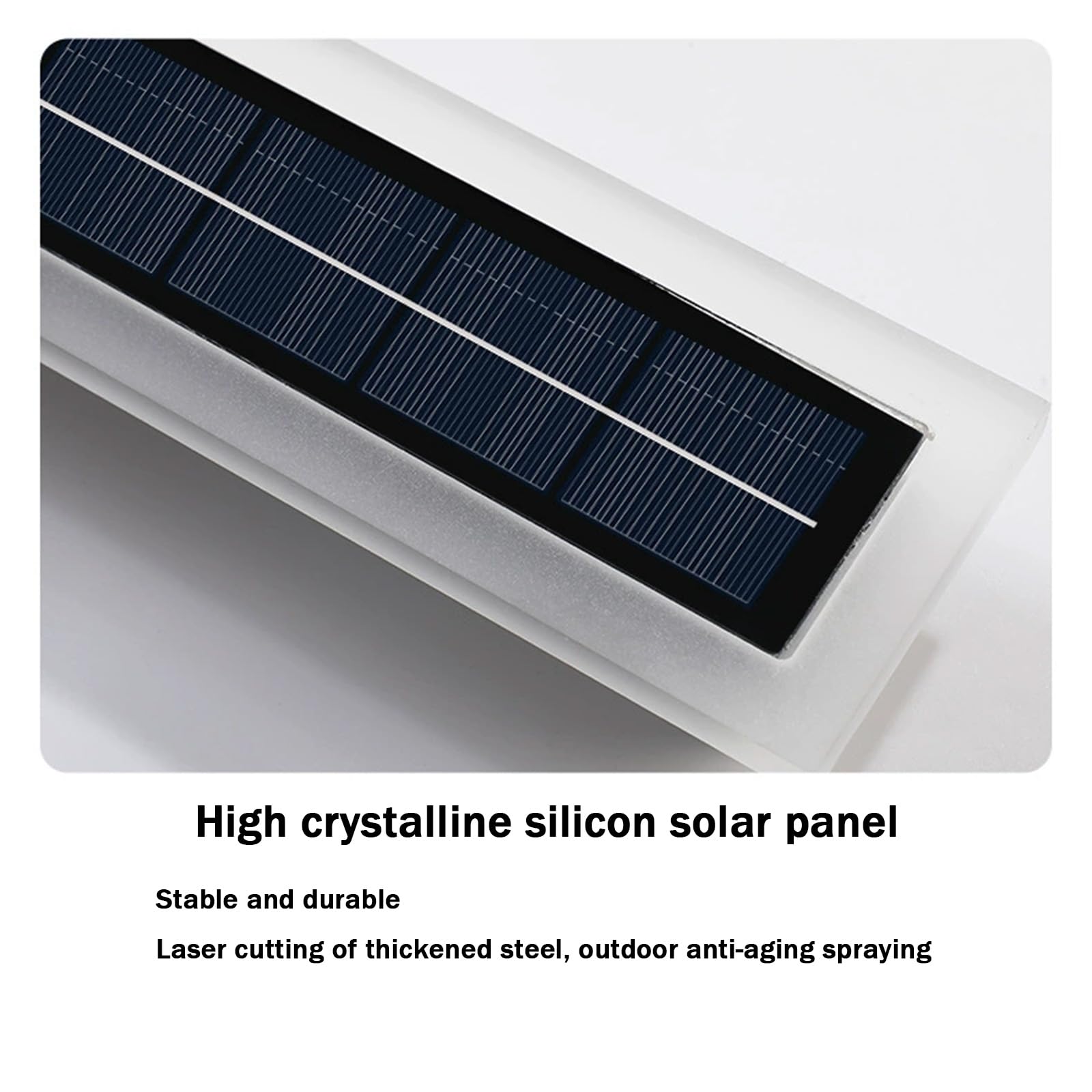 Außen LED Lange Wandleuchte Solar Dekoration Wandlampe Wasserdicht IP65 Wandbeleuchtung Acryl Aluminium Schwarz Rechteckig Design Wandleuchte Villa Eingangstür Hof (Schwarz Weißes Licht,60cm)