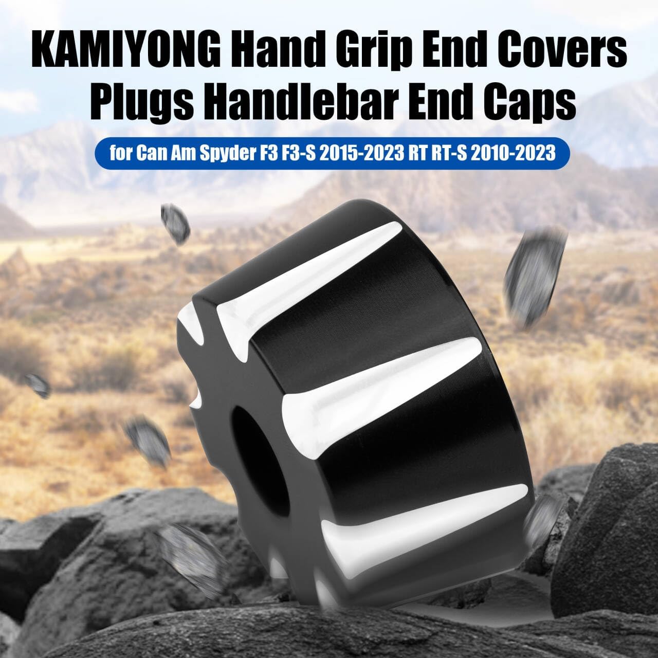 Handlebar End Plugs Caps for Can-Am Spyder Handlebar End Weights Aluminum CNC Cut Frame Caps Hand Grip End Covers for Can Am Spyder F3 F3-S 2015-2023 / RT RT-S 2010-2023, 1 Pair