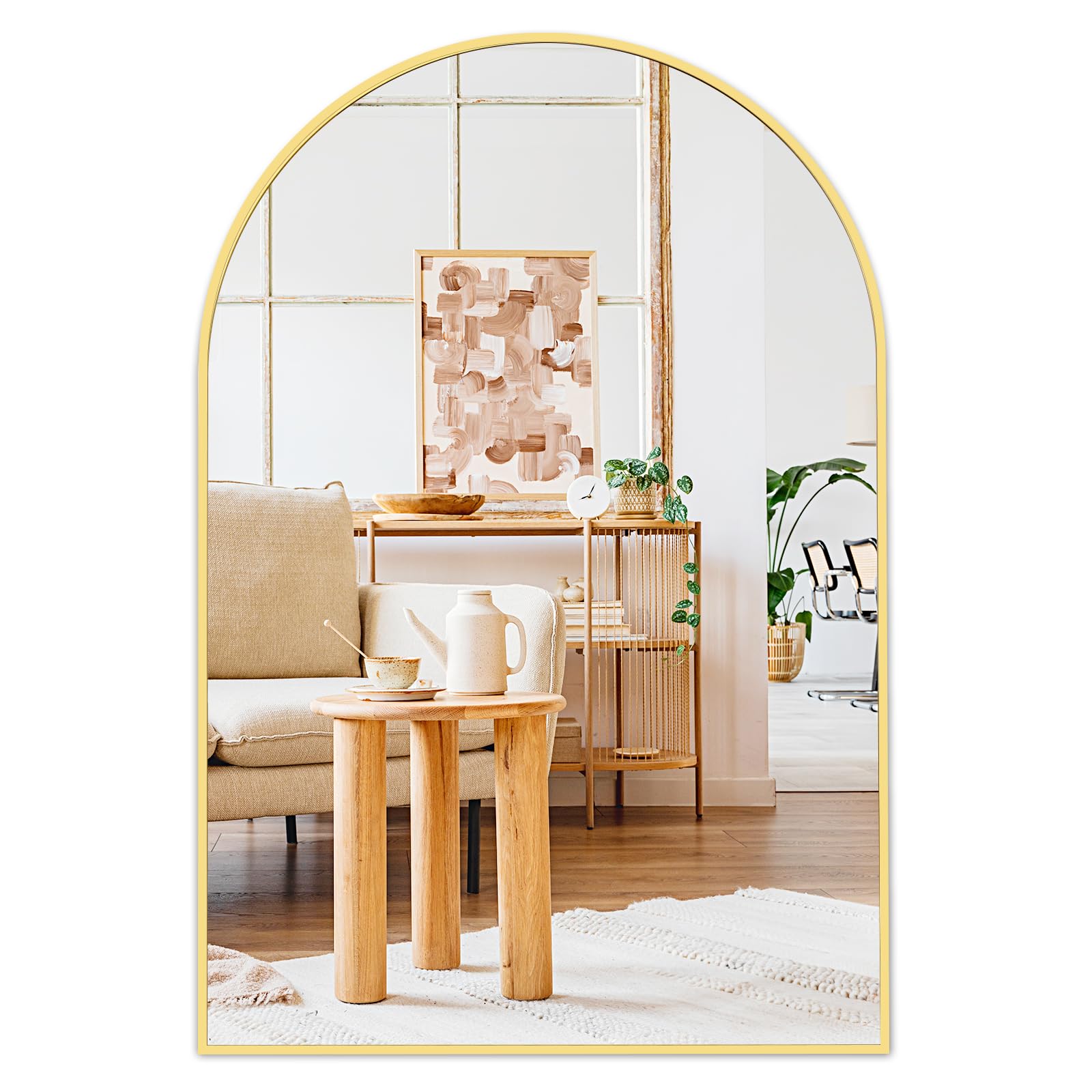 Fabuday Gold Arch Bathroom Mirror for Wall - 20x30 Arched Vanity Mirrors for Bathroom Over Sink, Hanging Mirror for Bedroom, Dresser, Living Room, Enteryway Wall Decor