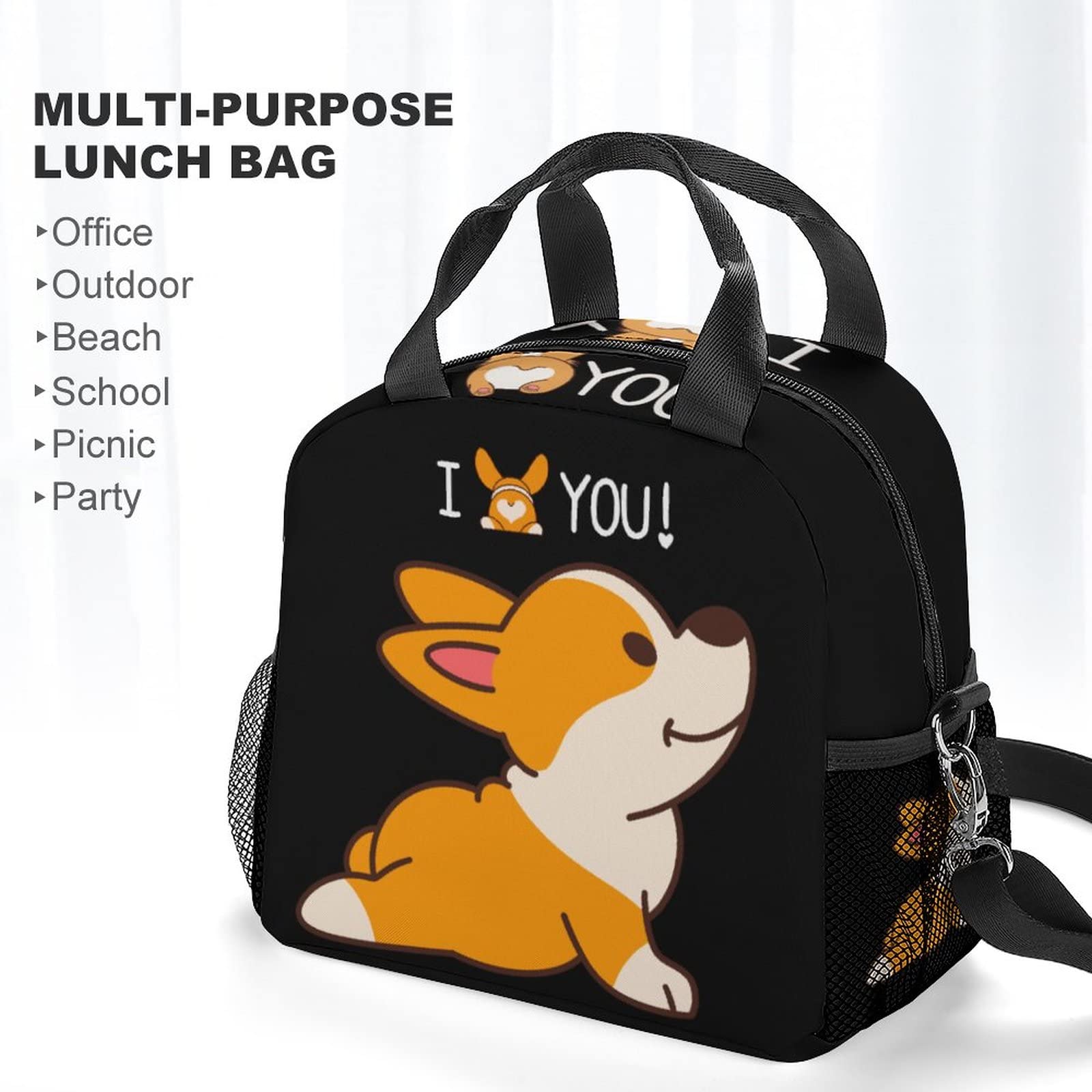 Borsa Pranzo Termica Corgi Con Tracolla - Impermeabile, Isolata, Per Ufficio E Viaggi - Foto 10