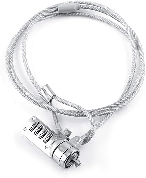 Laptop Security Lock, Computer Lock Cable Chain, Theft Deterrent, 4 Digit Password for Smartphone Laptop Tablets PC