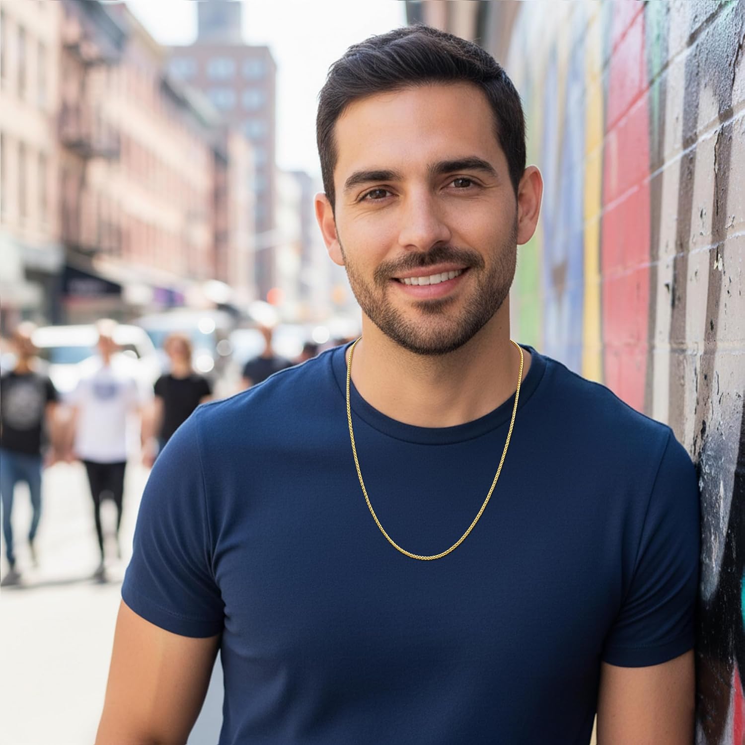 Fiusem 14K Gold Plated Wheat Chain Necklace for Men, 2/2.5/3/4/5mm Stainless Steel Necklace Chains for Men and Women 16-28 Inch - Image 2