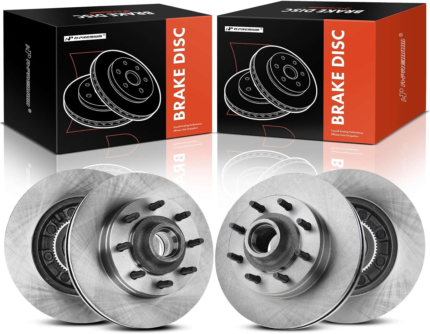 A-Premium 13.58 inch (345mm) Front Vented Disc Brake Rotors Compatible with Select Ford Models - E-150 E150/E-250 E250 2008-2014, E-350 E350 Super Duty 2008-2019/2021, E-450 E450 Super Duty 2008-2014