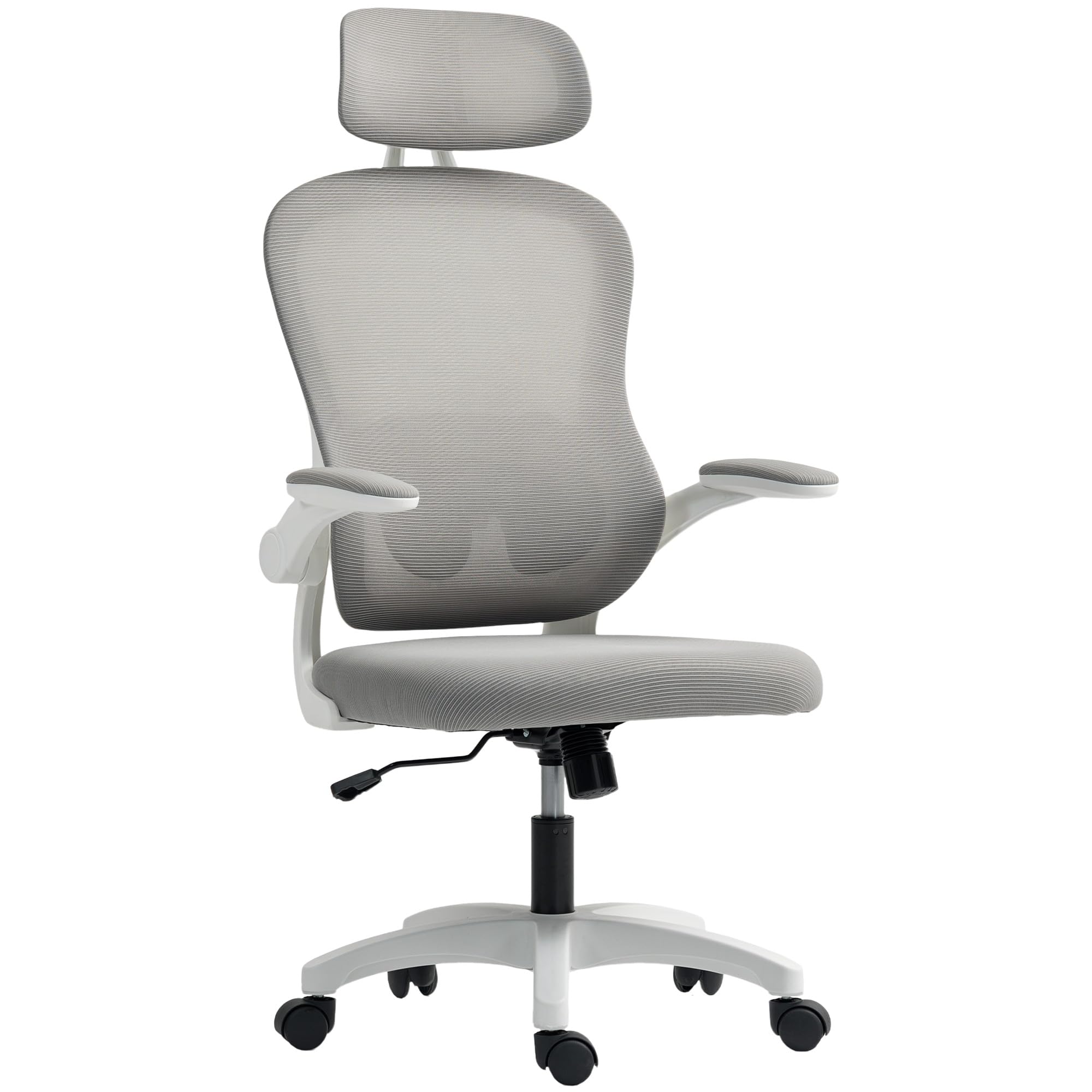 HOMCOM Chaise Bureau Ergonomique Fauteuil de Bureau Gris